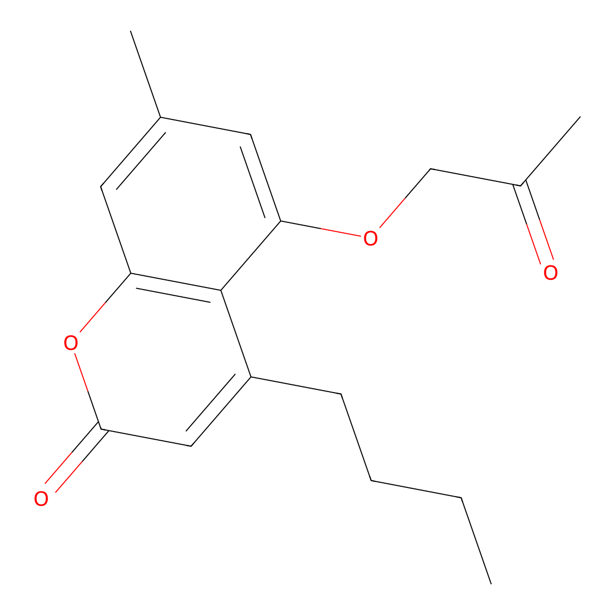 4-butyl-7-methyl-5-(2-oxopropoxy)-2H-chromen-2-one molecular structure, CAS 670243-55-7