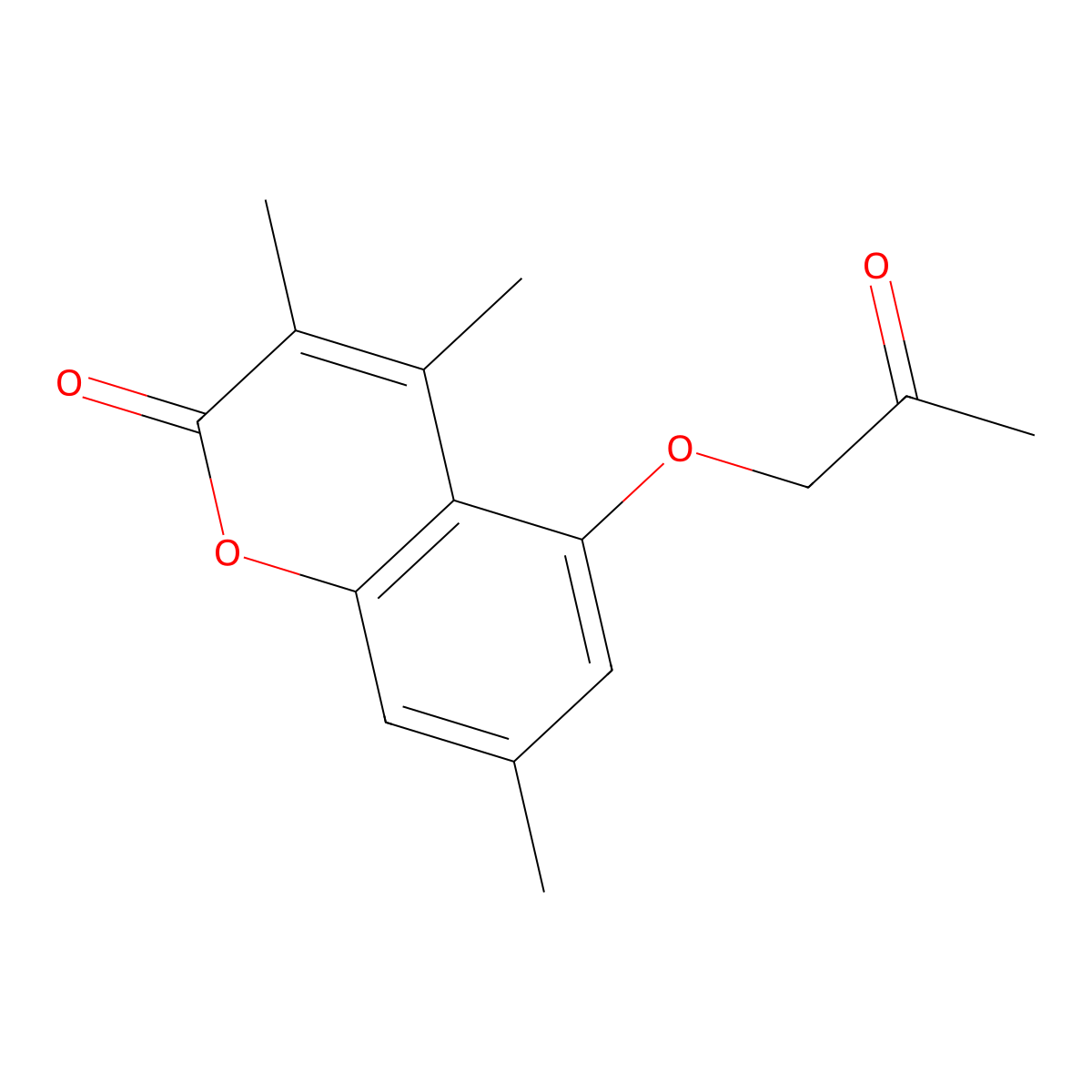 3,4,7-trimethyl-5-(2-oxopropoxy)-2H-chromen-2-one molecular structure, CAS 670243-56-8