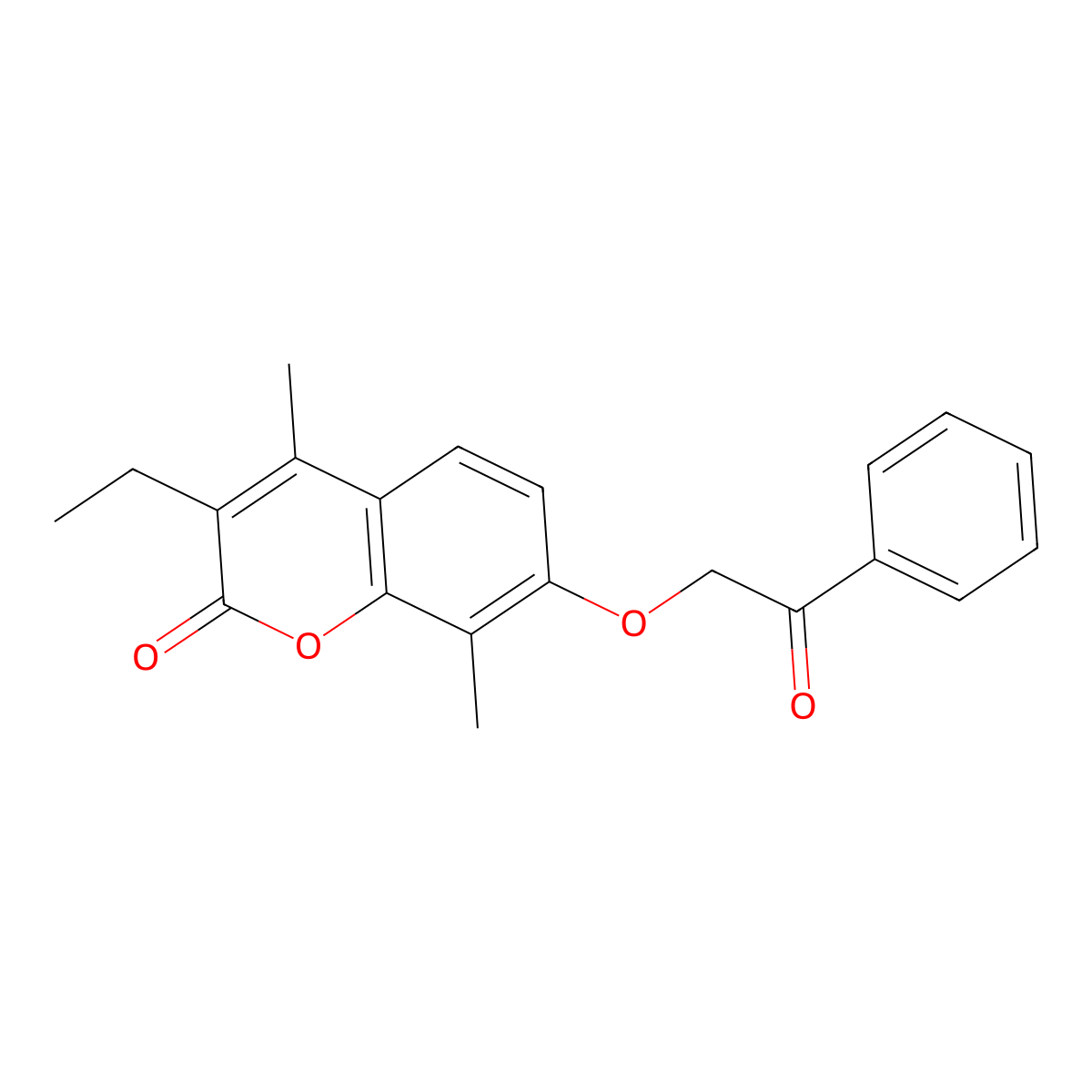 3-ethyl-4,8-dimethyl-7-(2-oxo-2-phenylethoxy)-2H-chromen-2-one molecular structure, CAS 670243-57-9
