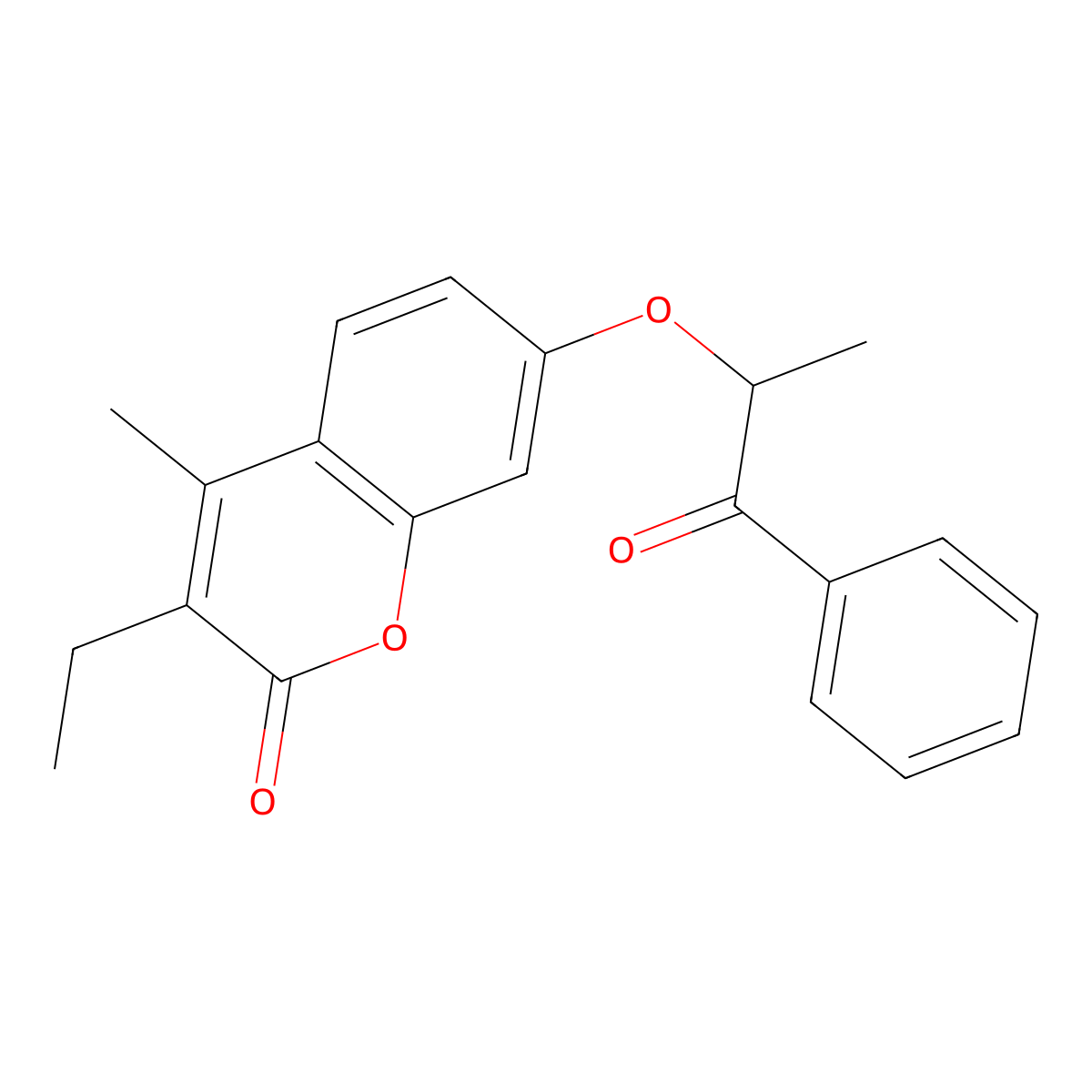 3-ethyl-4-methyl-7-(1-methyl-2-oxo-2-phenylethoxy)-2H-chromen-2-one molecular structure, CAS 670243-59-1