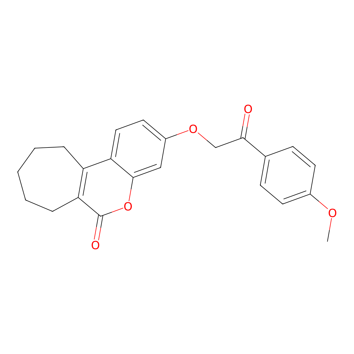 3-[2-(4-methoxyphenyl)-2-oxoethoxy]-8,9,10,11-tetrahydrocyclohepta[c]chromen-6(7H)-one molecular structure, CAS 670243-71-7
