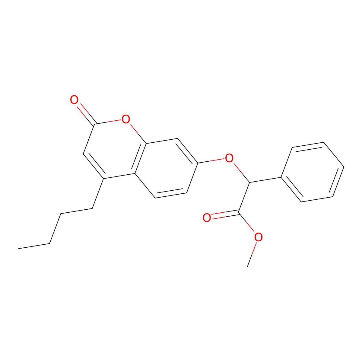 Methyl 2-(4-butyl-2-oxochromen-7-yl)oxy-2-phenylacetate molecular structure, CAS 670243-74-0