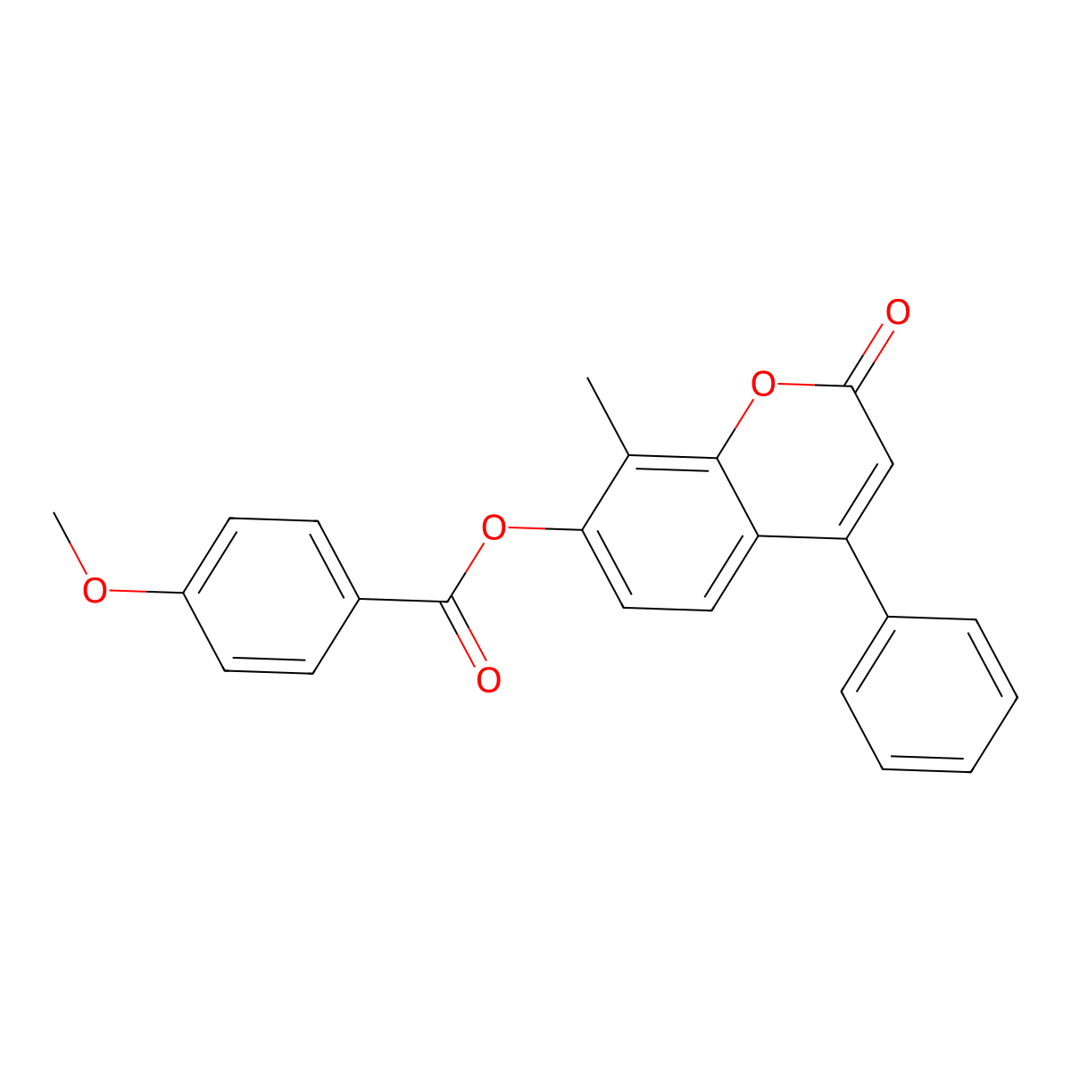 8-methyl-2-oxo-4-phenyl-2H-chromen-7-yl 4-methoxybenzoate molecular structure, CAS 670243-75-1