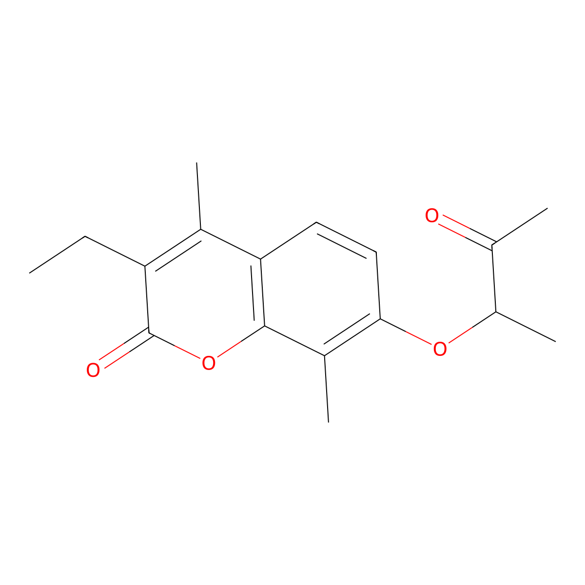 3-ethyl-4,8-dimethyl-7-(1-methyl-2-oxopropoxy)-2H-chromen-2-one molecular structure, CAS 670243-79-5