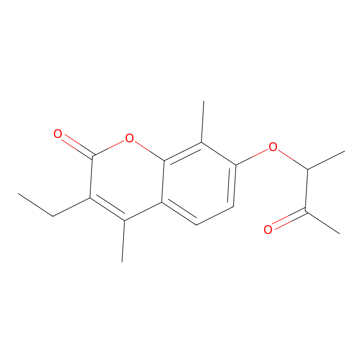 3-ethyl-4,8-dimethyl-7-(1-methyl-2-oxopropoxy)-2H-chromen-2-one molecular structure, CAS 670243-79-5