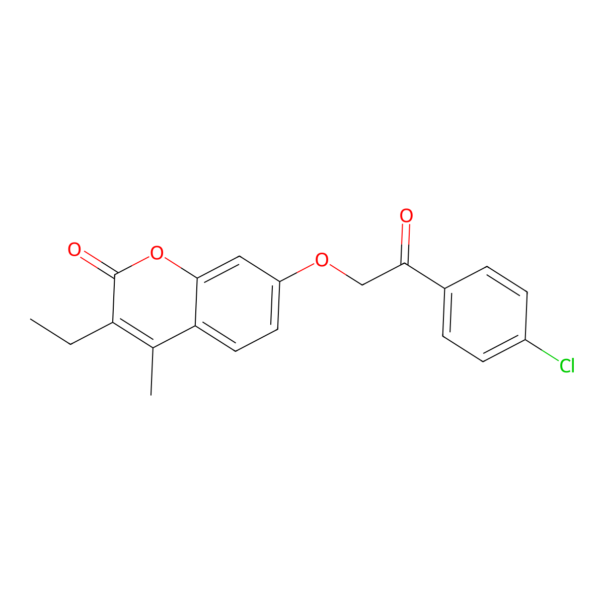 7-[2-(4-chlorophenyl)-2-oxoethoxy]-3-ethyl-4-methyl-2H-chromen-2-one molecular structure, CAS 670243-85-3