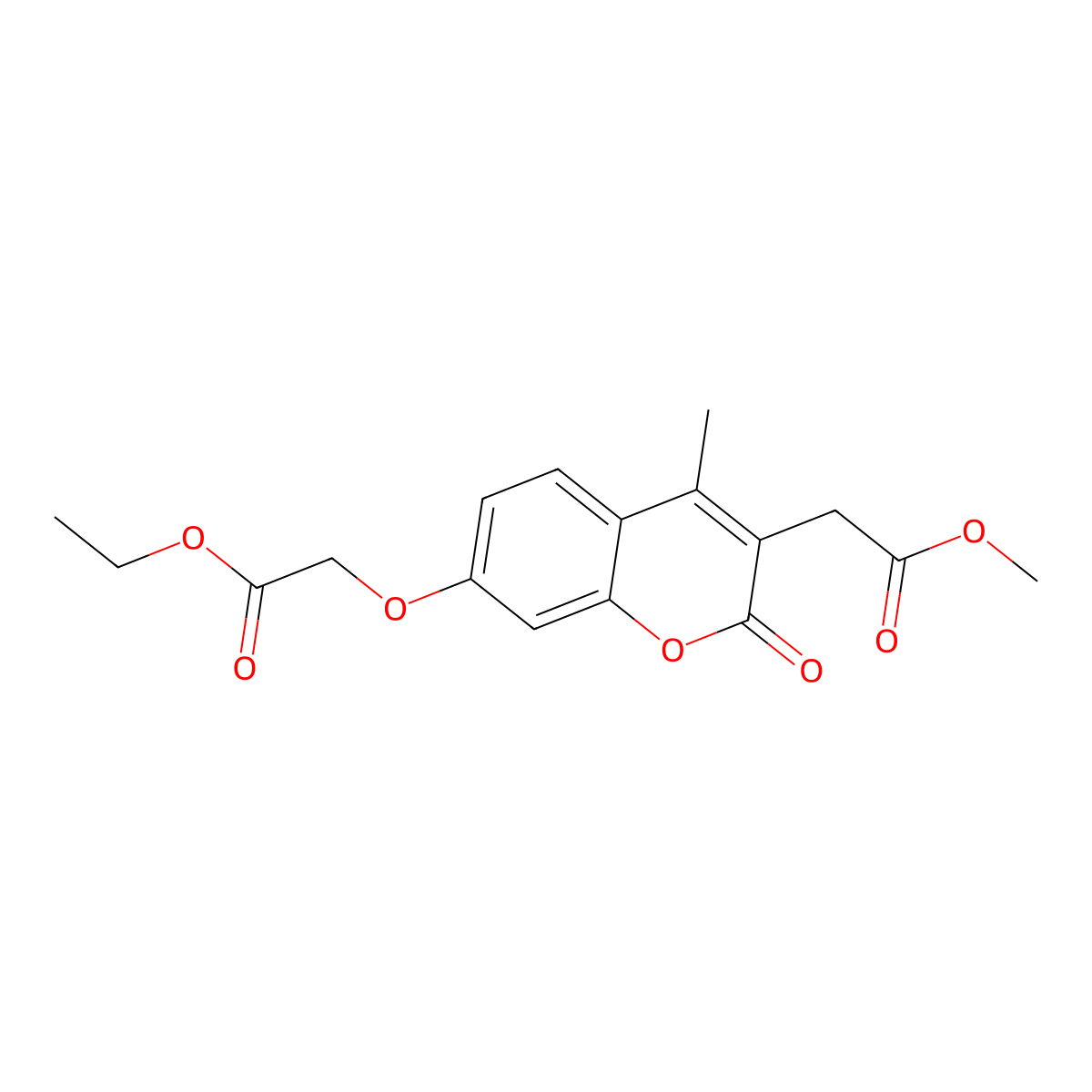 methyl [7-(2-ethoxy-2-oxoethoxy)-4-methyl-2-oxo-2H-chromen-3-yl]acetate molecular structure, CAS 670243-91-1