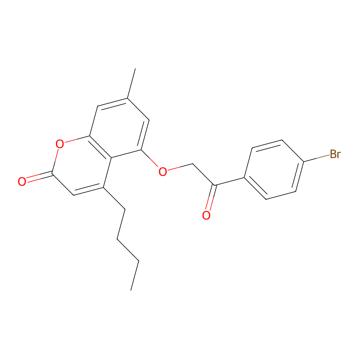 5-[2-(4-bromophenyl)-2-oxoethoxy]-4-butyl-7-methyl-2H-chromen-2-one molecular structure, CAS 670243-92-2
