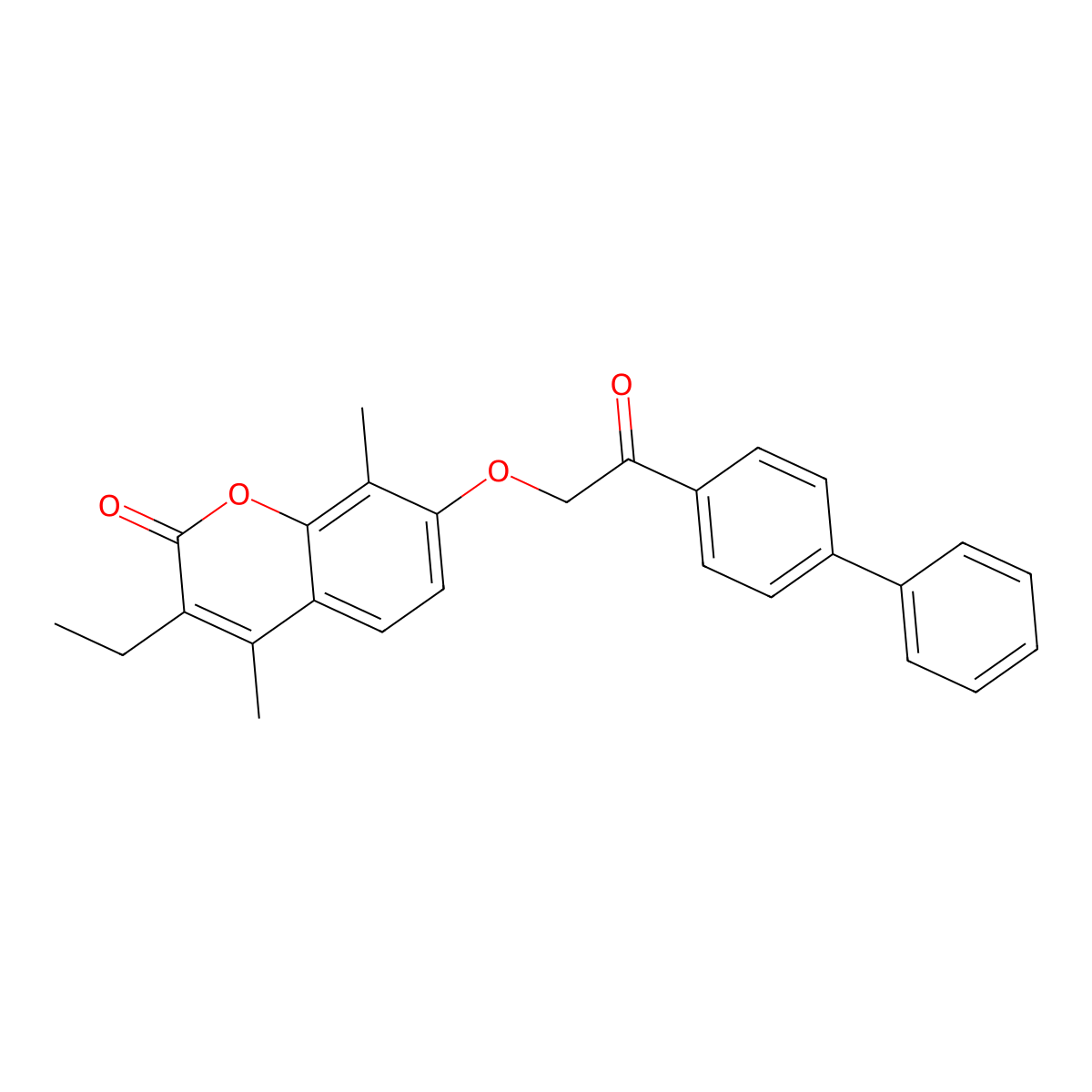 7-[2-(4-biphenylyl)-2-oxoethoxy]-3-ethyl-4,8-dimethyl-2H-chromen-2-one molecular structure, CAS 670244-05-0