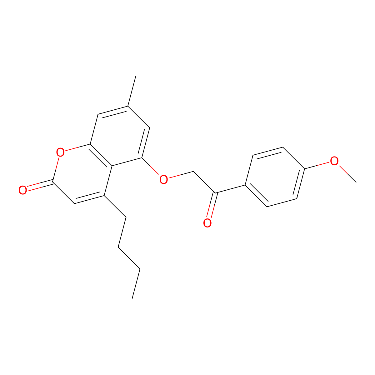 4-butyl-5-[2-(4-methoxyphenyl)-2-oxoethoxy]-7-methyl-2H-chromen-2-one molecular structure, CAS 670244-14-1