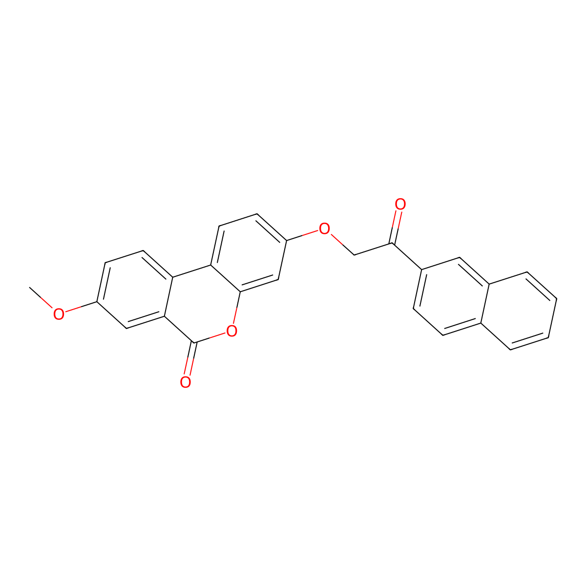 8-methoxy-3-[2-(2-naphthyl)-2-oxoethoxy]-6H-benzo[c]chromen-6-one molecular structure, CAS 670244-22-1