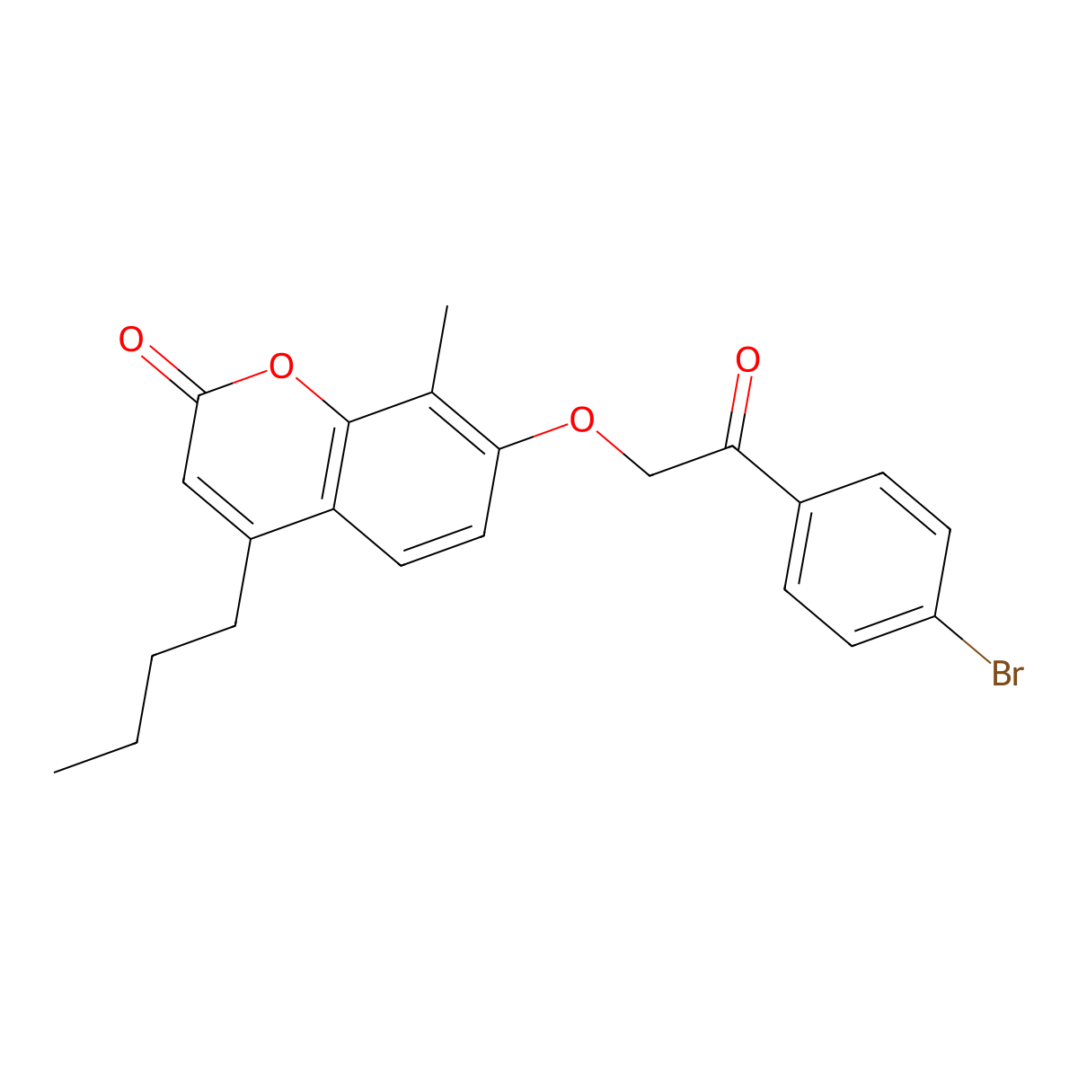 7-[2-(4-bromophenyl)-2-oxoethoxy]-4-butyl-8-methyl-2H-chromen-2-one molecular structure, CAS 670244-28-7