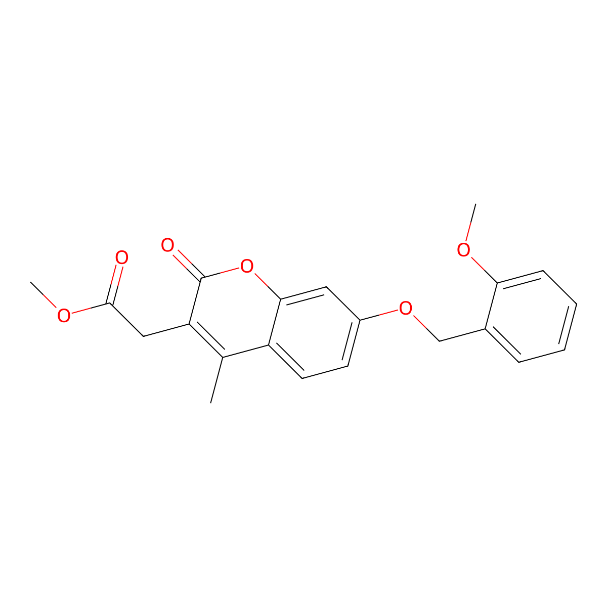 methyl {7-[(2-methoxybenzyl)oxy]-4-methyl-2-oxo-2H-chromen-3-yl}acetate molecular structure, CAS 670244-40-3