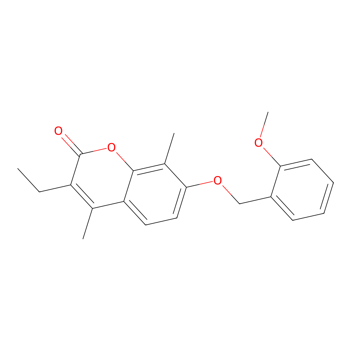 3-ethyl-7-[(2-methoxybenzyl)oxy]-4,8-dimethyl-2H-chromen-2-one molecular structure, CAS 670244-45-8