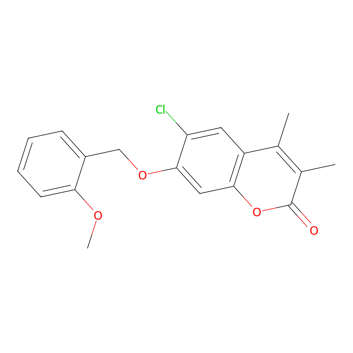 6-chloro-7-[(2-methoxybenzyl)oxy]-3,4-dimethyl-2H-chromen-2-one molecular structure, CAS 670244-49-2