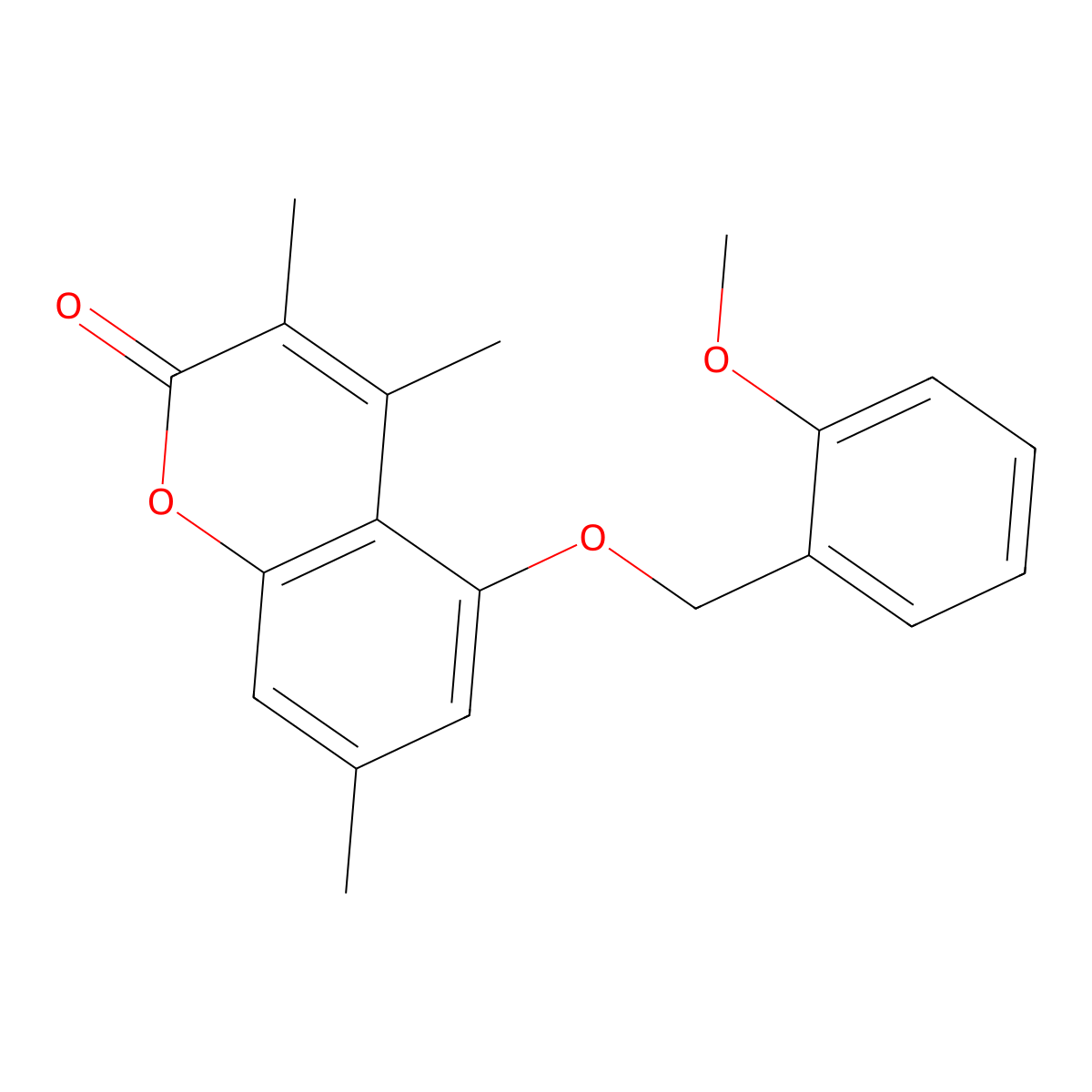 5-[(2-methoxybenzyl)oxy]-3,4,7-trimethyl-2H-chromen-2-one molecular structure, CAS 670244-51-6