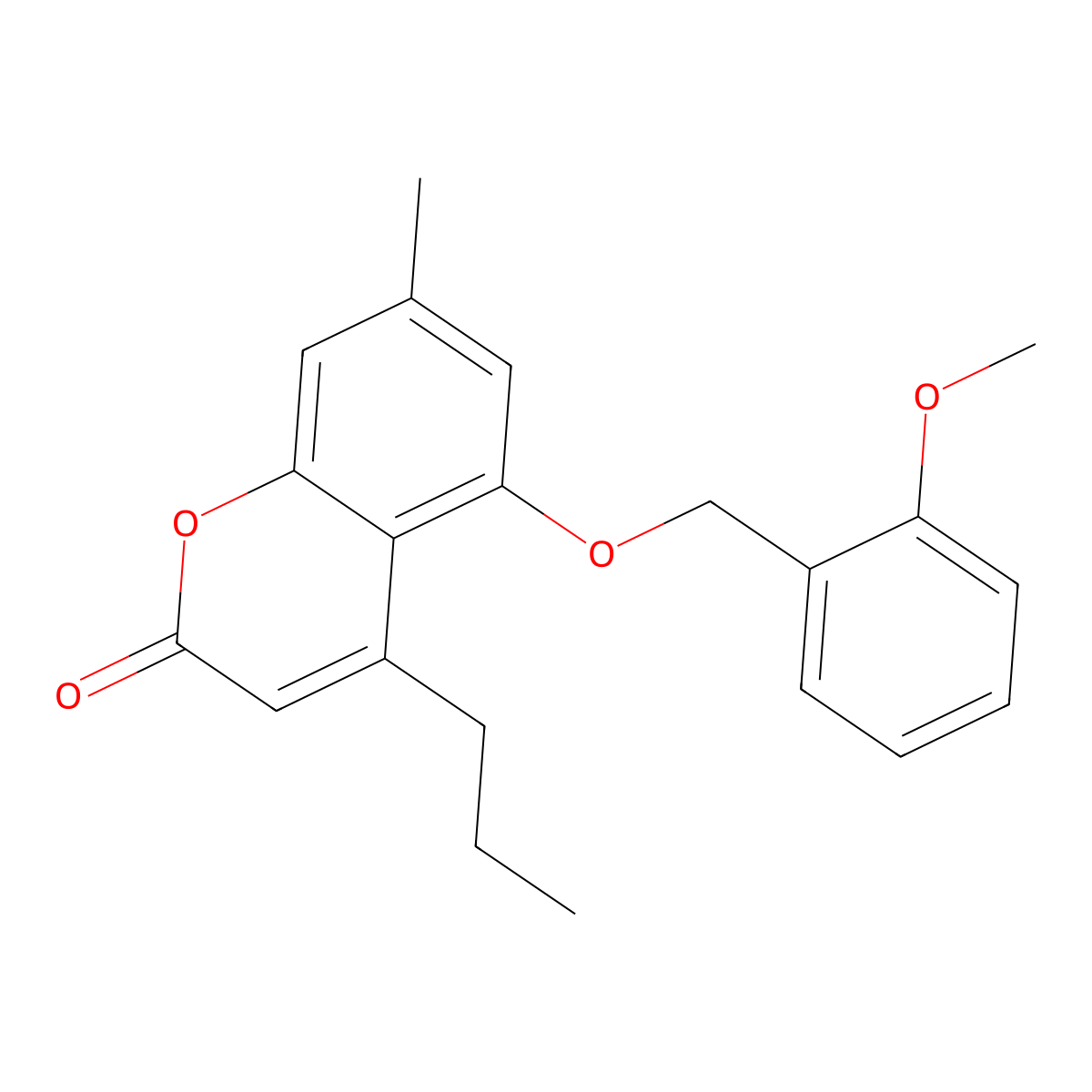 5-[(2-methoxybenzyl)oxy]-7-methyl-4-propyl-2H-chromen-2-one molecular structure, CAS 670244-53-8