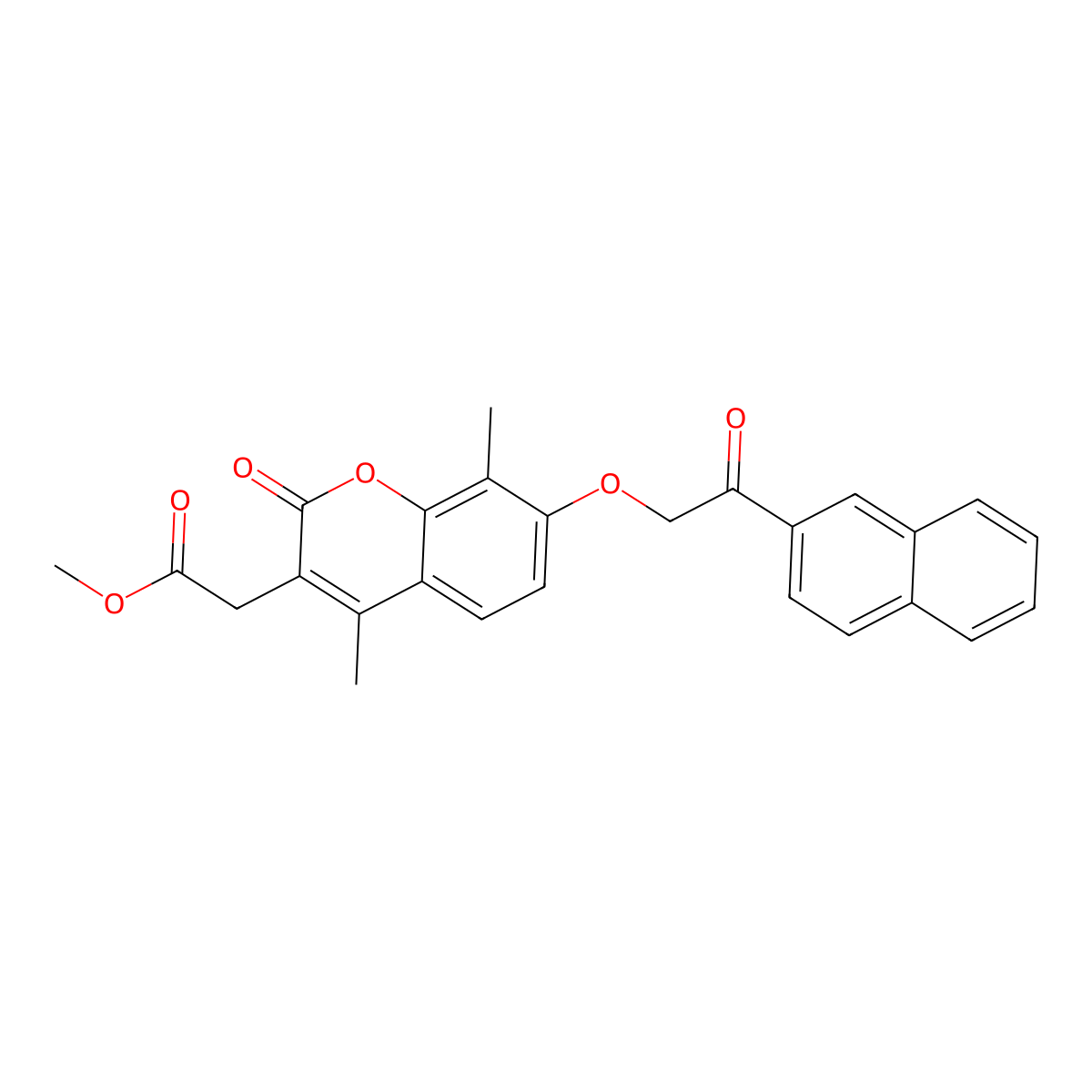 methyl {4,8-dimethyl-7-[2-(naphthalen-2-yl)-2-oxoethoxy]-2-oxo-2H-chromen-3-yl}acetate molecular structure, CAS 670244-61-8
