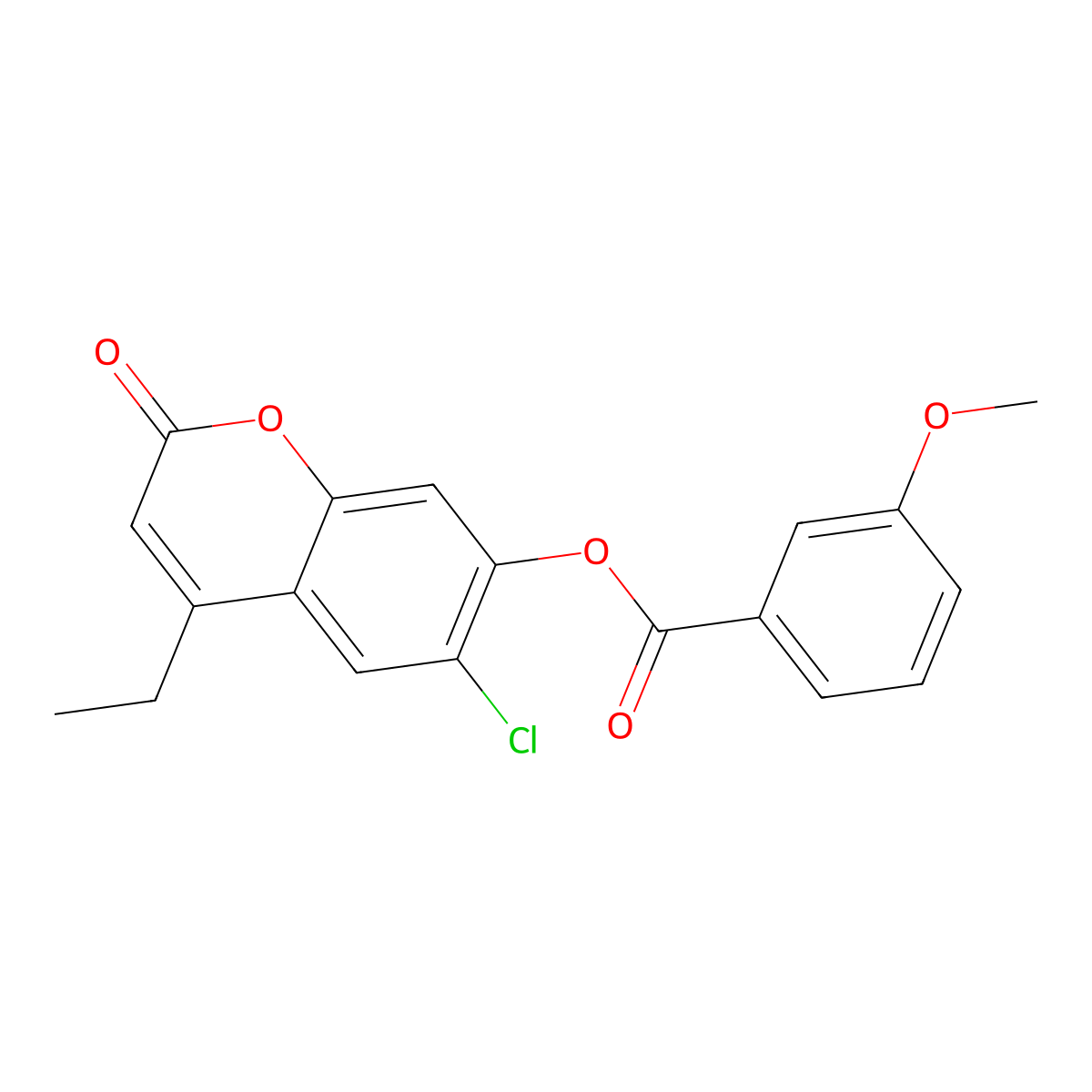 6-chloro-4-ethyl-2-oxo-2H-chromen-7-yl 3-methoxybenzoate molecular structure, CAS 670244-70-9