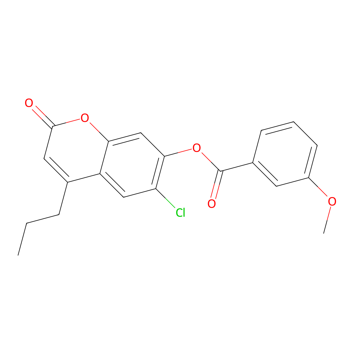 6-chloro-2-oxo-4-propyl-2H-chromen-7-yl 3-methoxybenzoate molecular structure, CAS 670244-71-0