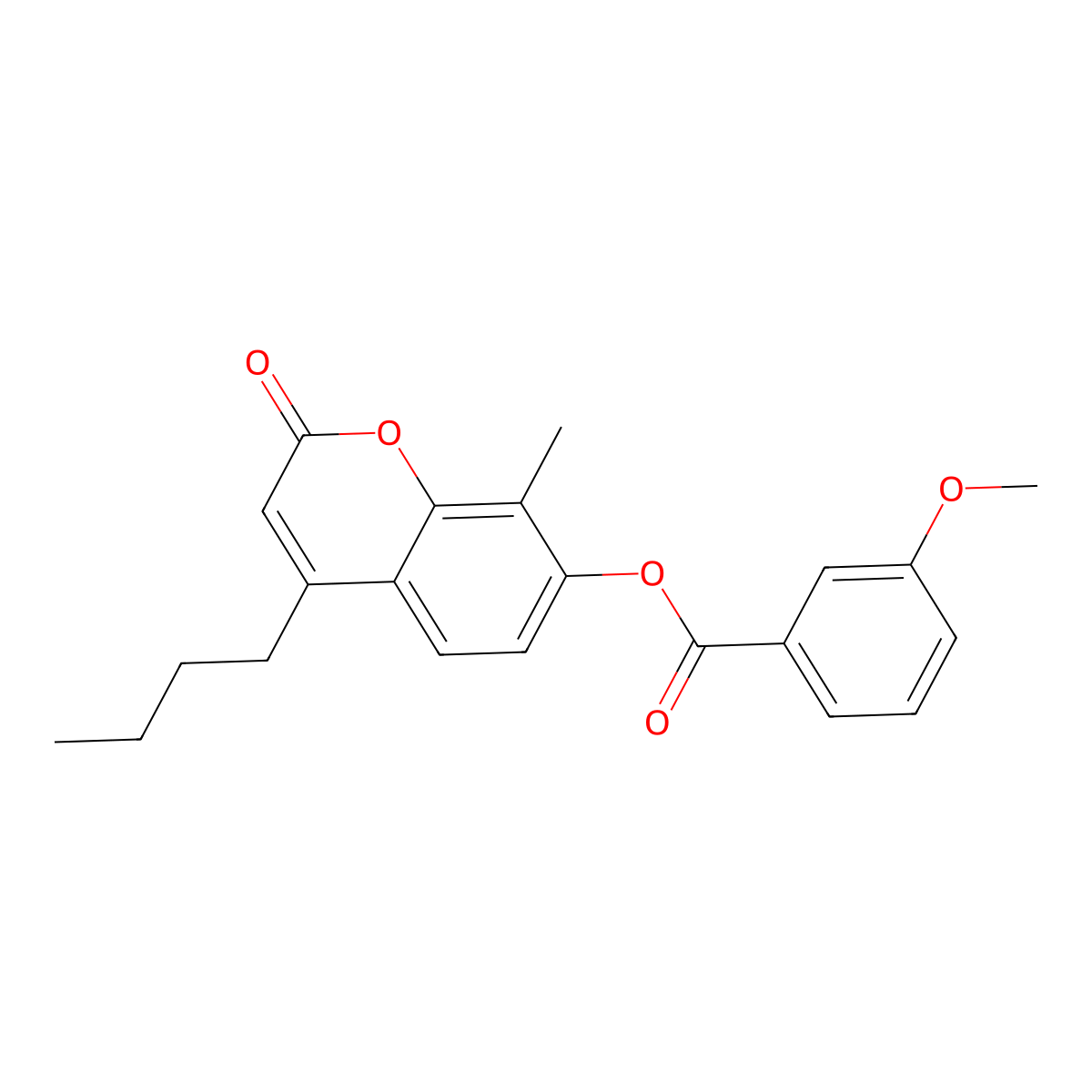 4-butyl-8-methyl-2-oxo-2H-chromen-7-yl 3-methoxybenzoate molecular structure, CAS 670244-73-2