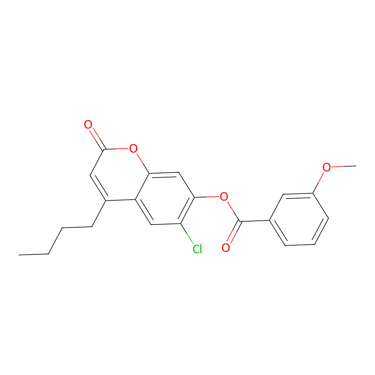 4-butyl-6-chloro-2-oxo-2H-chromen-7-yl 3-methoxybenzoate molecular structure, CAS 670244-74-3