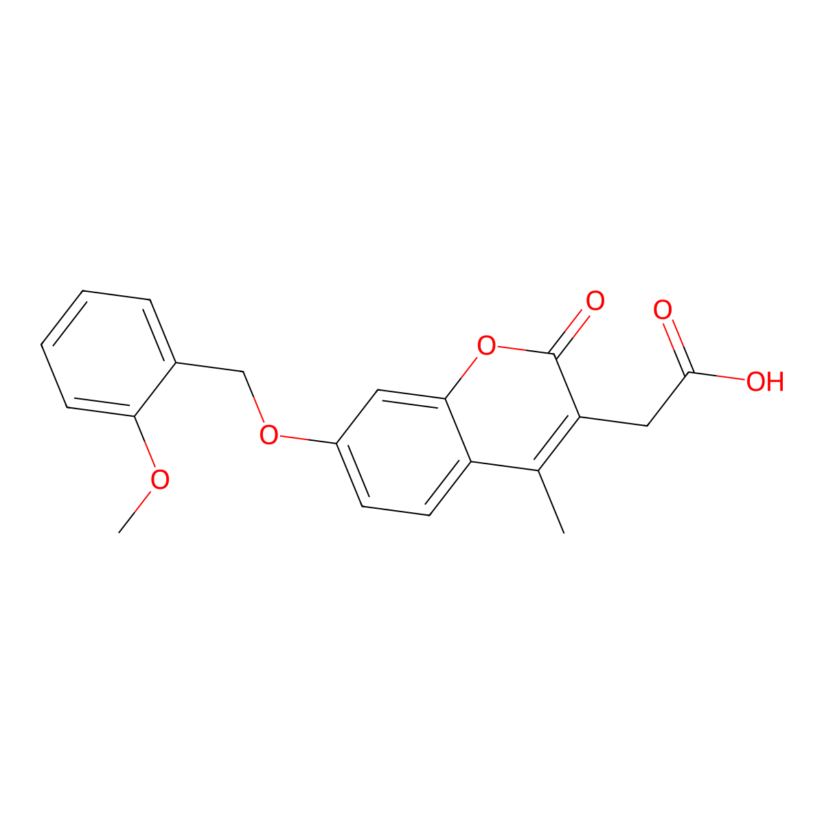{7-[(2-methoxybenzyl)oxy]-4-methyl-2-oxo-2H-chromen-3-yl}acetic acid molecular structure, CAS 670244-78-7