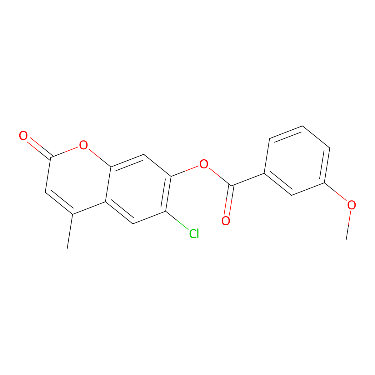 6-chloro-4-methyl-2-oxo-2H-chromen-7-yl 3-methoxybenzoate molecular structure, CAS 670244-88-9