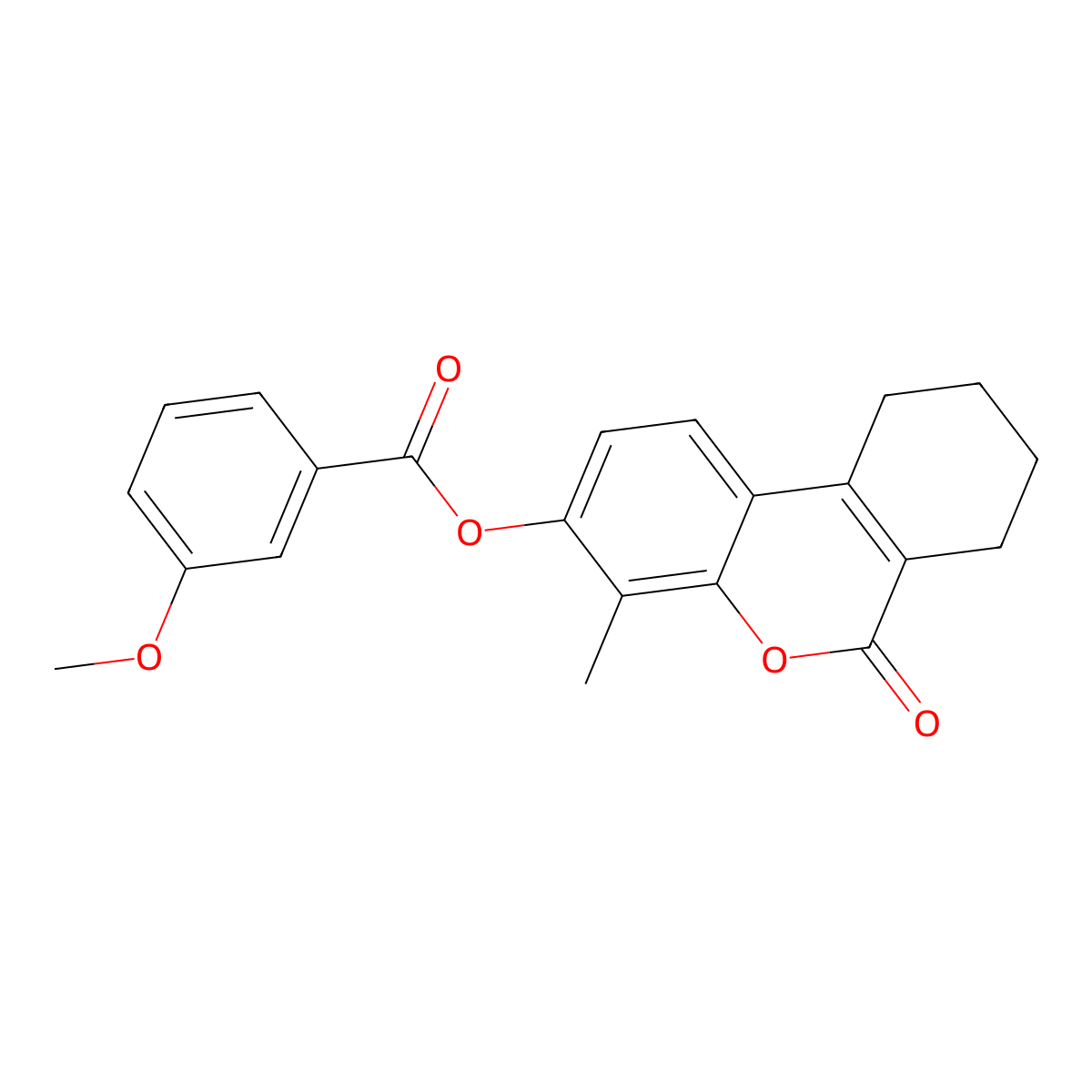 4-methyl-6-oxo-7,8,9,10-tetrahydro-6H-benzo[c]chromen-3-yl 3-methoxybenzoate molecular structure, CAS 670244-89-0