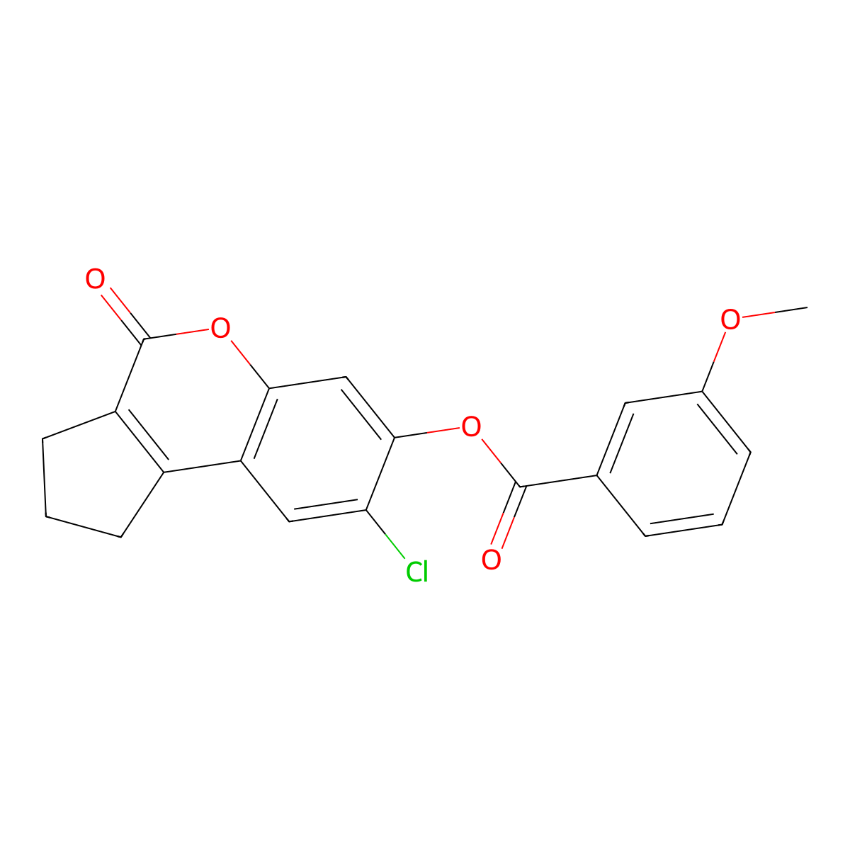 8-Chloro-4-oxo-1,2,3,4-tetrahydrocyclopenta[c]chromen-7-yl 3-methoxybenzoate molecular structure, CAS 670244-91-4