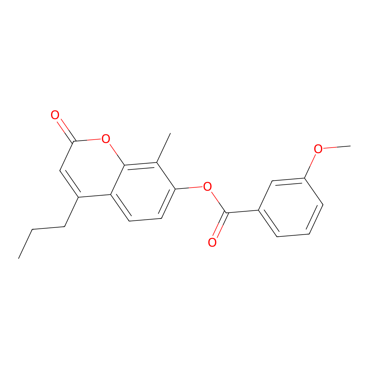8-methyl-2-oxo-4-propyl-2H-chromen-7-yl 3-methoxybenzoate molecular structure, CAS 670244-94-7