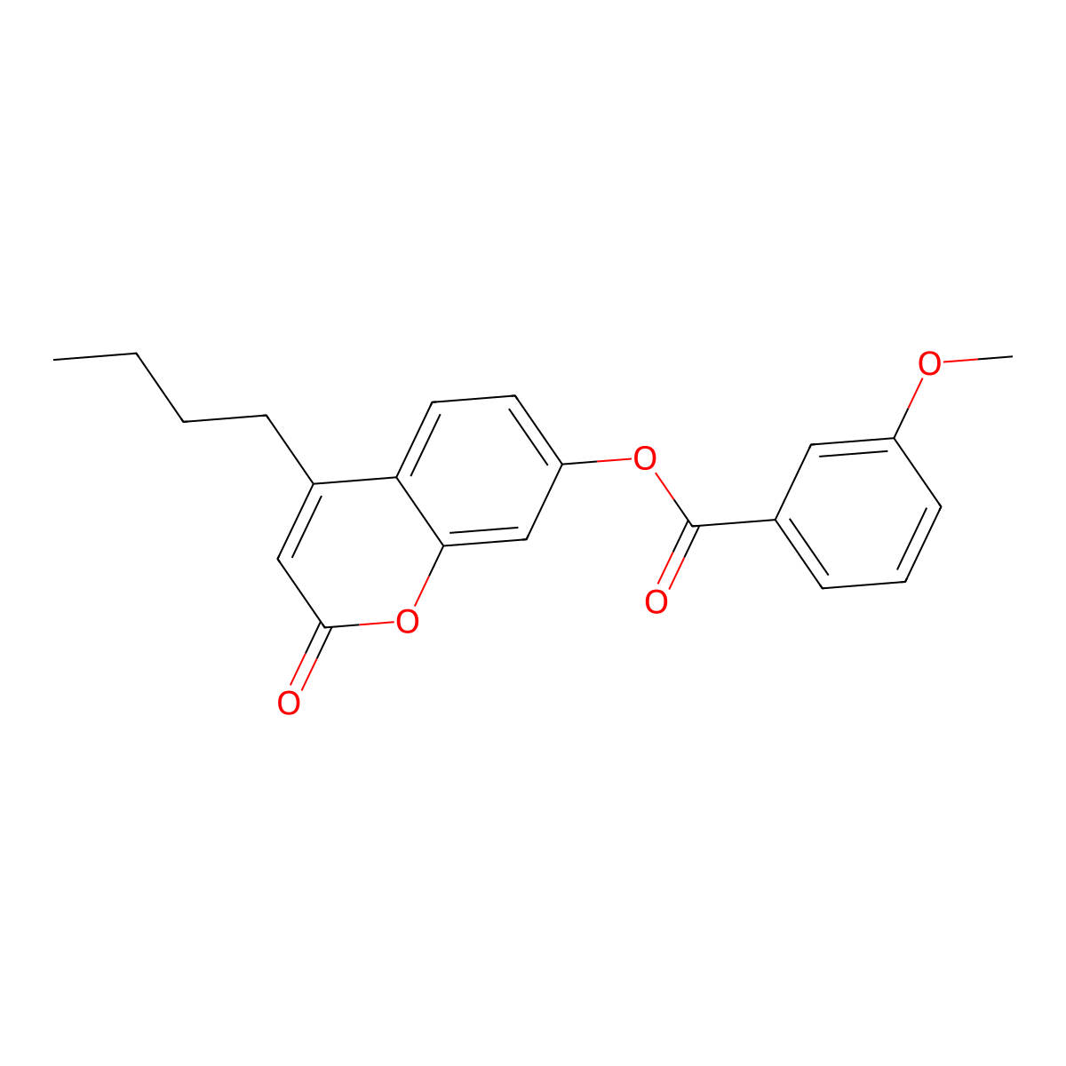 4-butyl-2-oxo-2H-chromen-7-yl 3-methoxybenzoate molecular structure, CAS 670244-95-8
