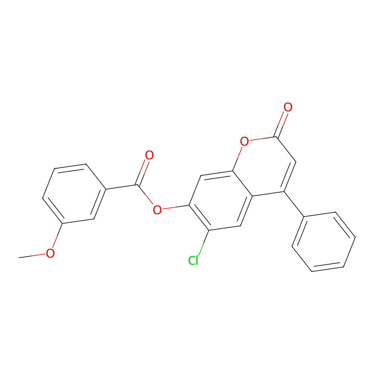 6-chloro-2-oxo-4-phenyl-2H-chromen-7-yl 3-methoxybenzoate molecular structure, CAS 670244-97-0
