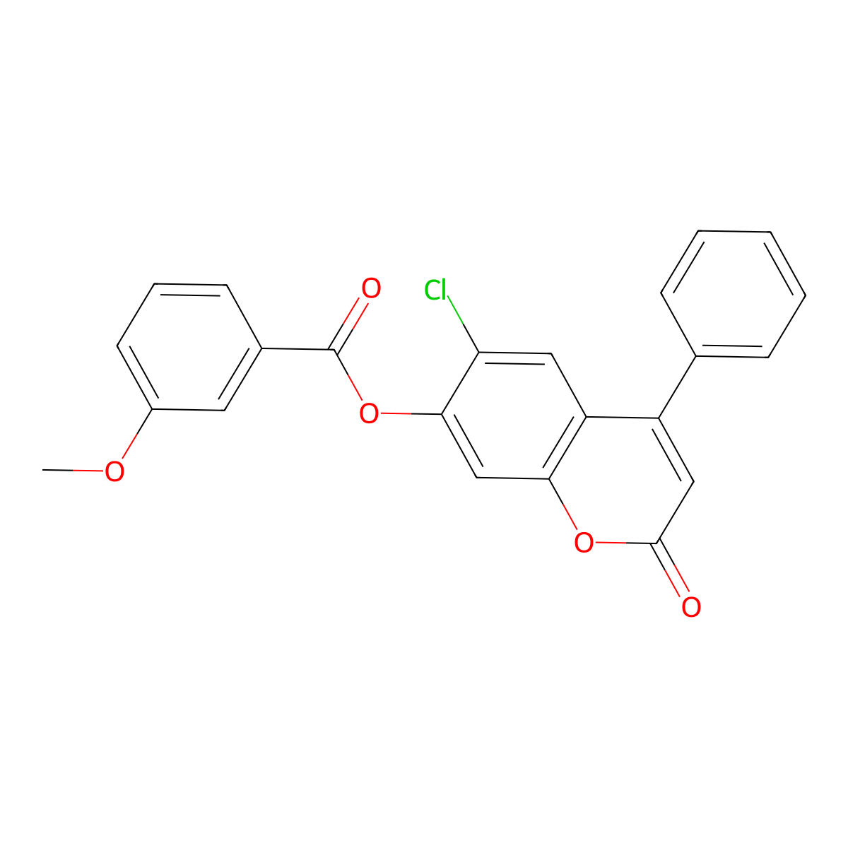 6-chloro-2-oxo-4-phenyl-2H-chromen-7-yl 3-methoxybenzoate molecular structure, CAS 670244-97-0