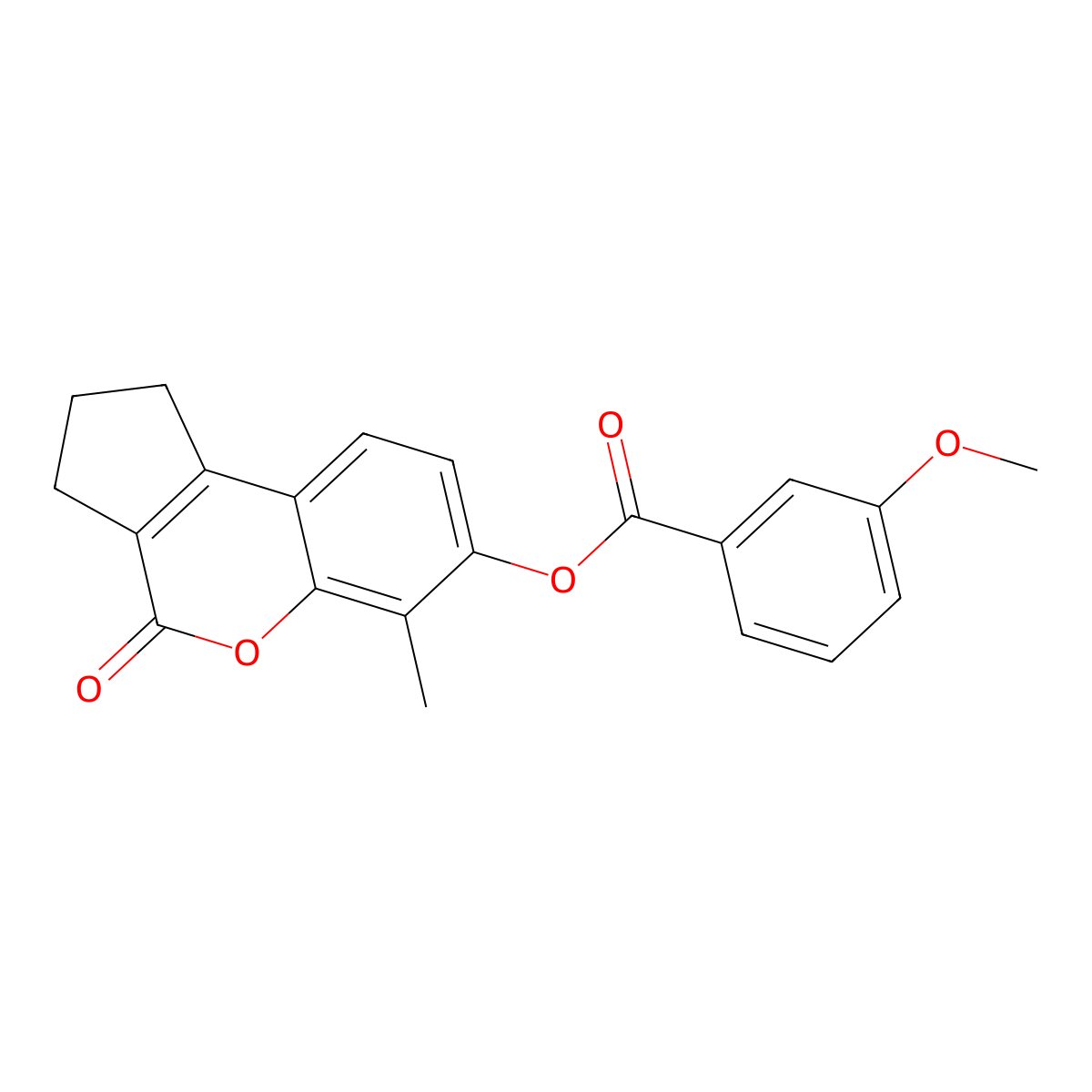 6-Methyl-4-oxo-1,2,3,4-tetrahydrocyclopenta[c]chromen-7-yl 3-methoxybenzoate molecular structure, CAS 670244-98-1
