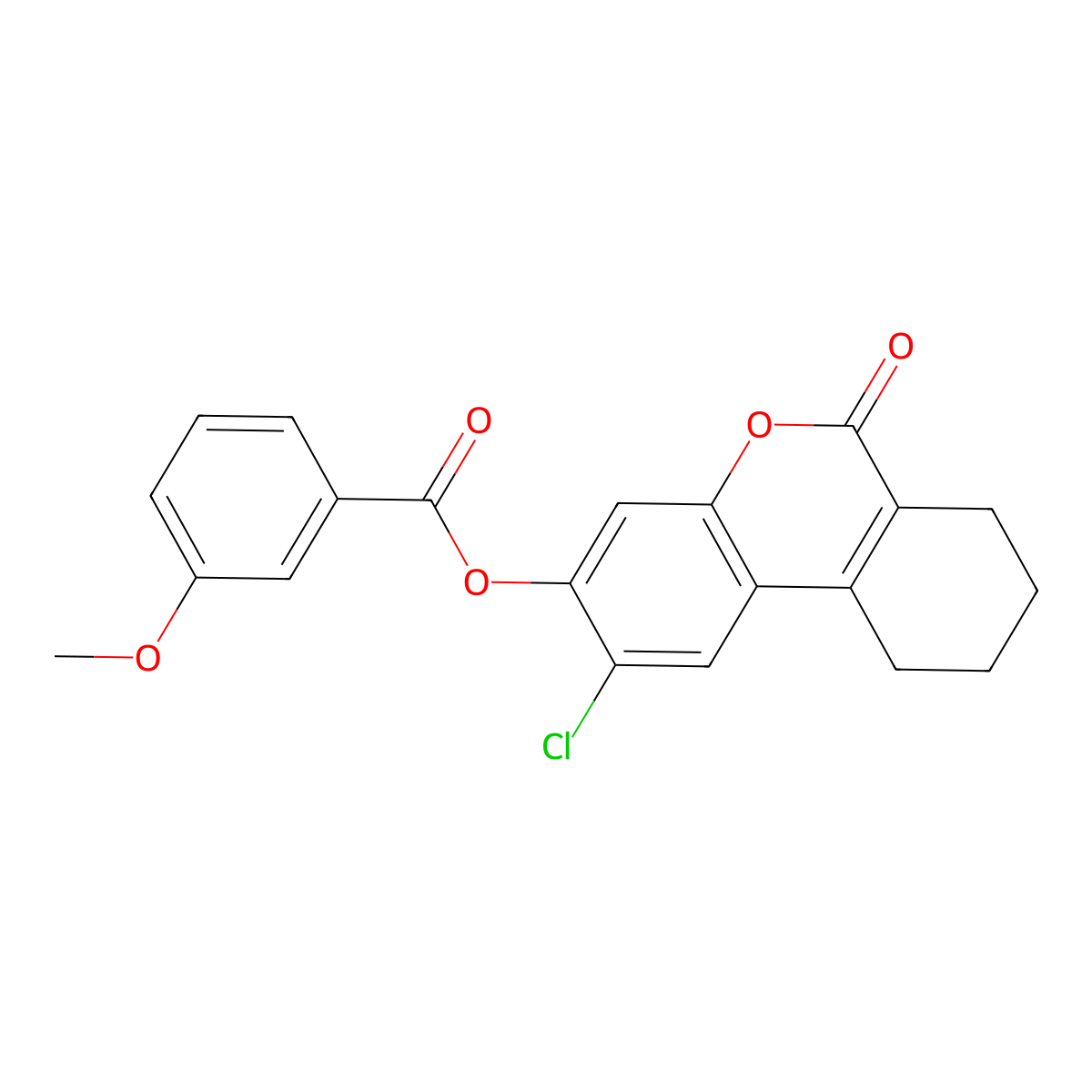 2-chloro-6-oxo-7,8,9,10-tetrahydro-6H-benzo[c]chromen-3-yl 3-methoxybenzoate molecular structure, CAS 670244-99-2