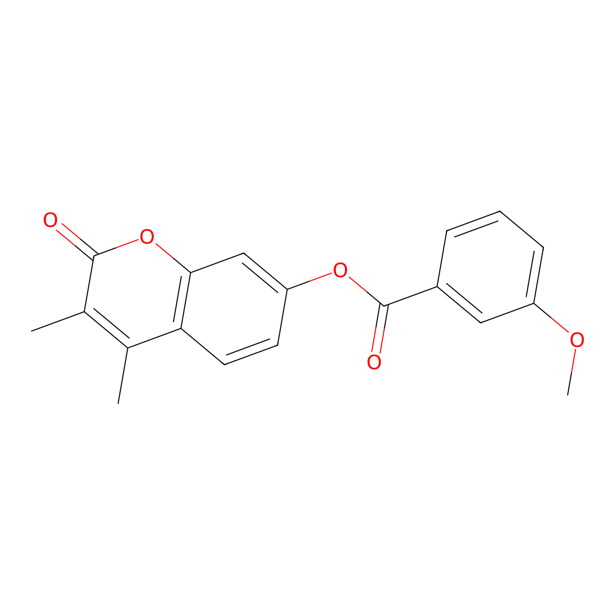 3,4-dimethyl-2-oxo-2H-chromen-7-yl 3-methoxybenzoate molecular structure, CAS 670245-01-9