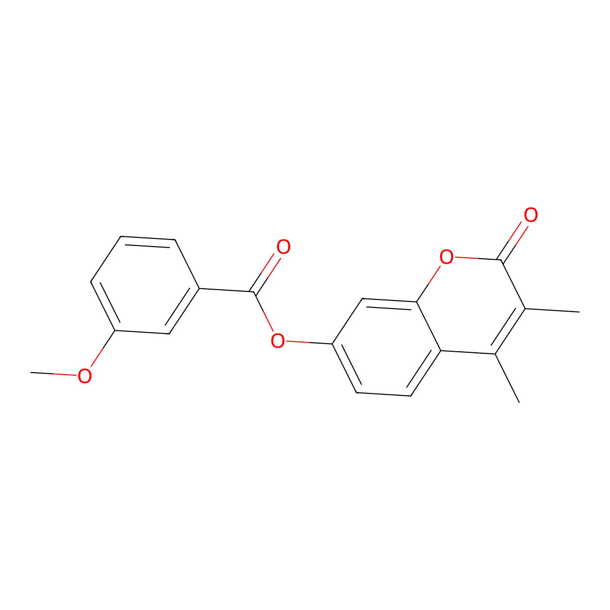 3,4-dimethyl-2-oxo-2H-chromen-7-yl 3-methoxybenzoate molecular structure, CAS 670245-01-9