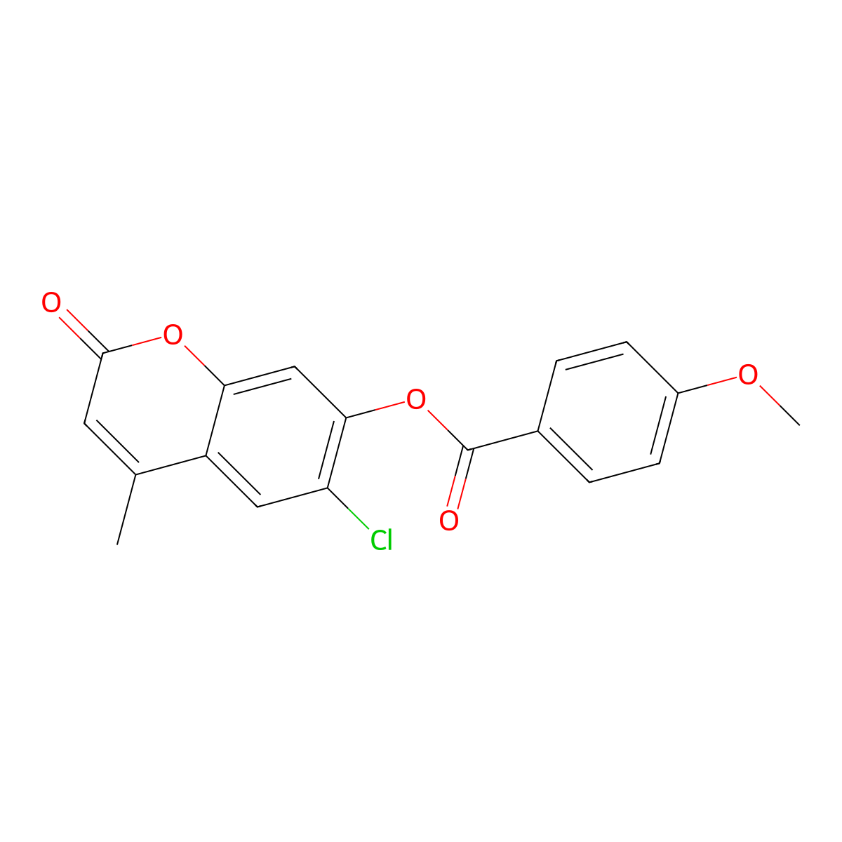 6-chloro-4-methyl-2-oxo-2H-chromen-7-yl 4-methoxybenzoate molecular structure, CAS 670245-04-2