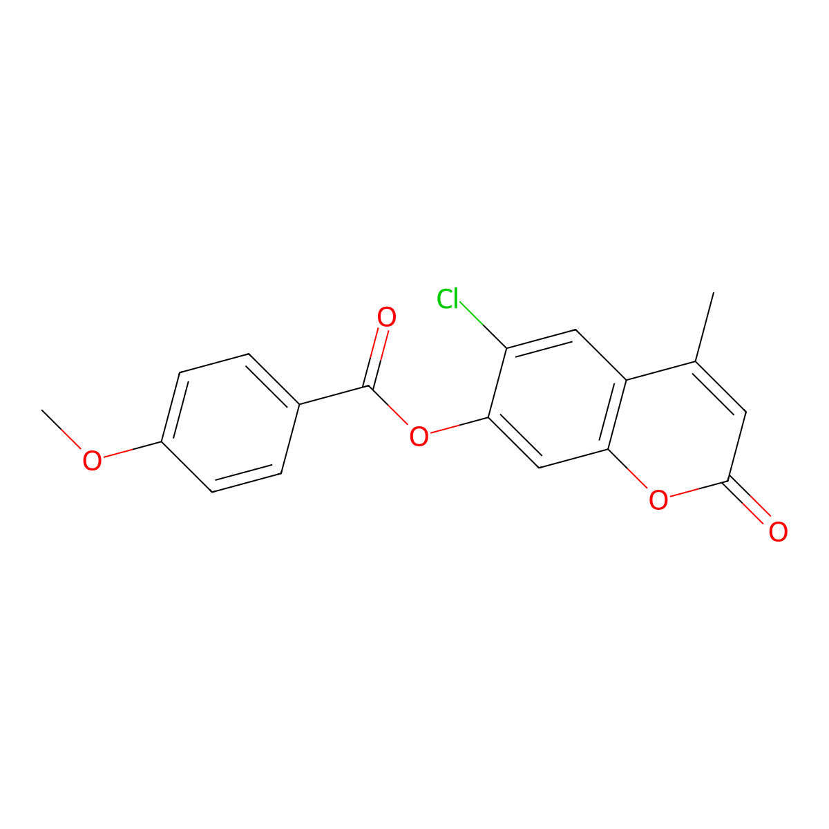 6-chloro-4-methyl-2-oxo-2H-chromen-7-yl 4-methoxybenzoate molecular structure, CAS 670245-04-2