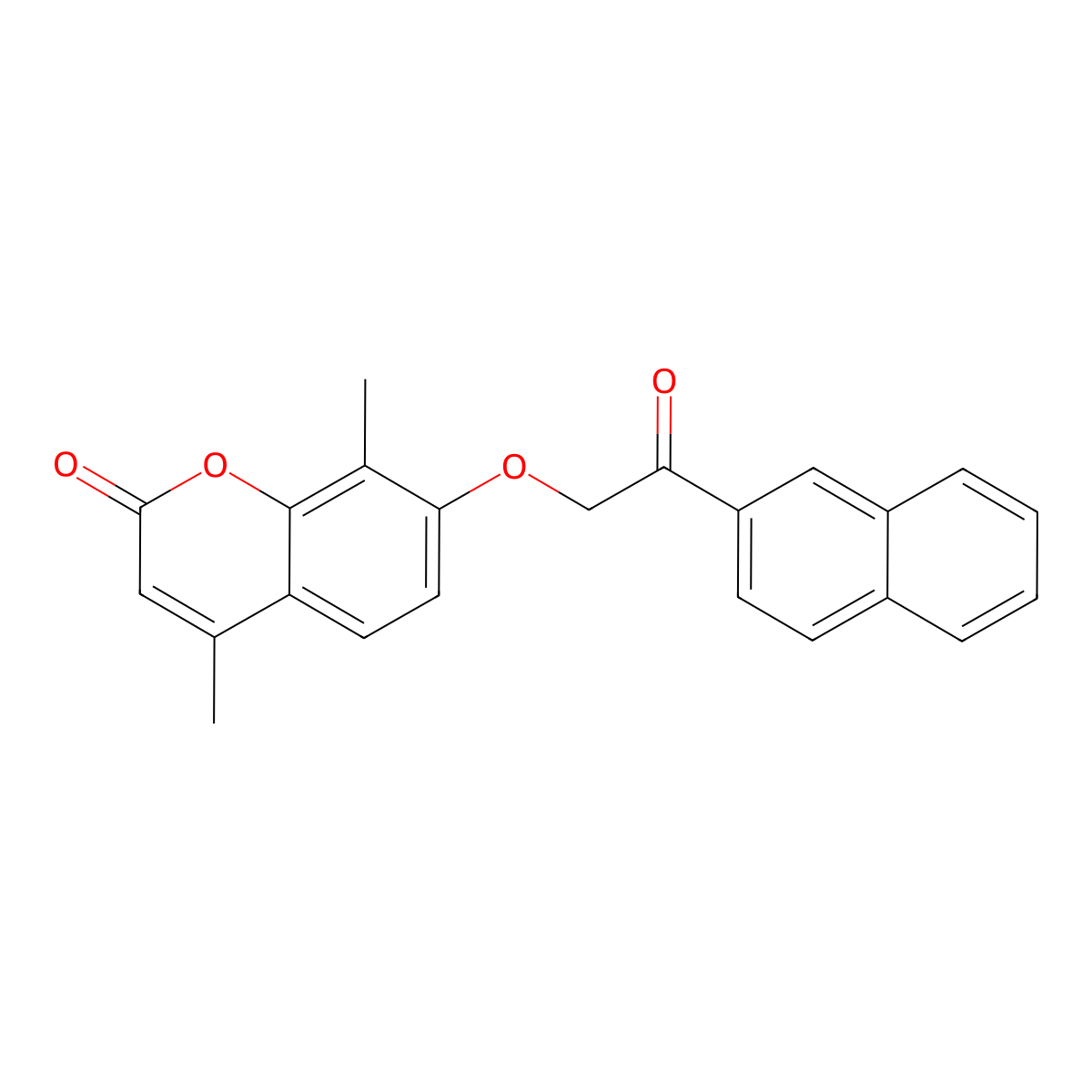 4,8-dimethyl-7-[2-(2-naphthyl)-2-oxoethoxy]-2H-chromen-2-one molecular structure, CAS 670245-06-4