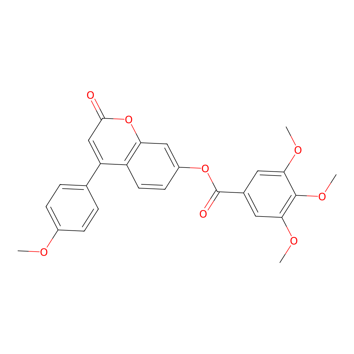 4-(4-methoxyphenyl)-2-oxo-2H-chromen-7-yl 3,4,5-trimethoxybenzoate molecular structure, CAS 670245-18-8
