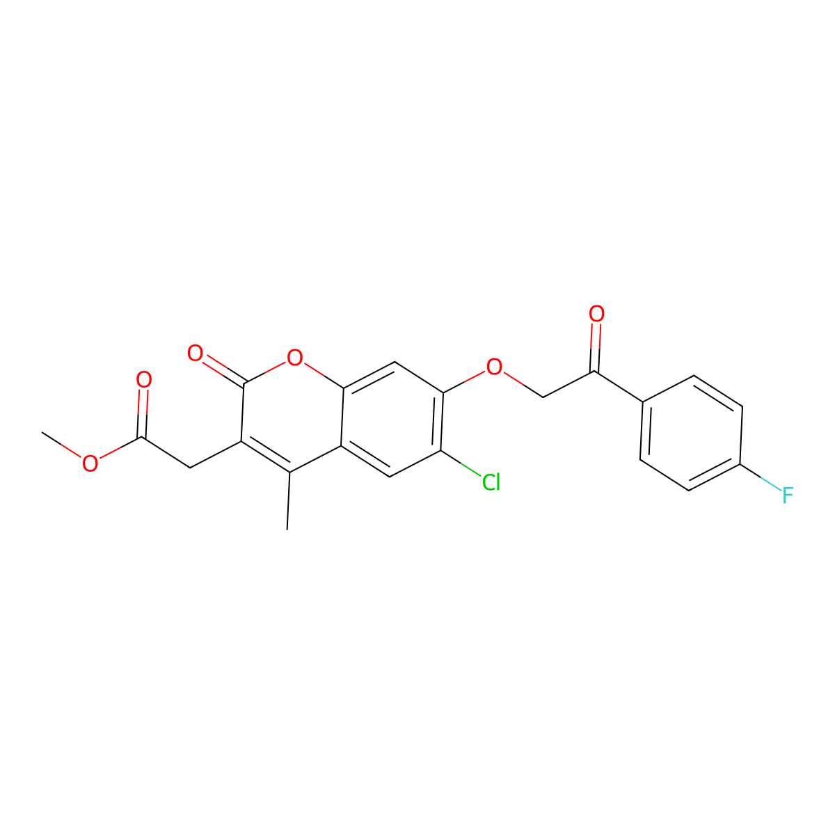 methyl {6-chloro-7-[2-(4-fluorophenyl)-2-oxoethoxy]-4-methyl-2-oxo-2H-chromen-3-yl}acetate molecular structure, CAS 670245-22-4