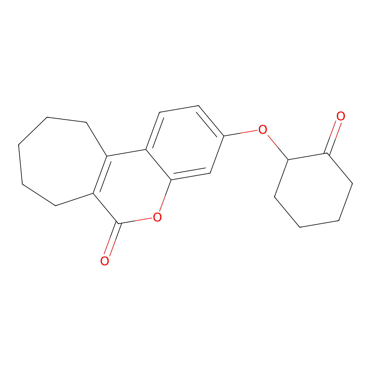 3-[(2-oxocyclohexyl)oxy]-8,9,10,11-tetrahydrocyclohepta[c]chromen-6(7H)-one molecular structure, CAS 670245-26-8