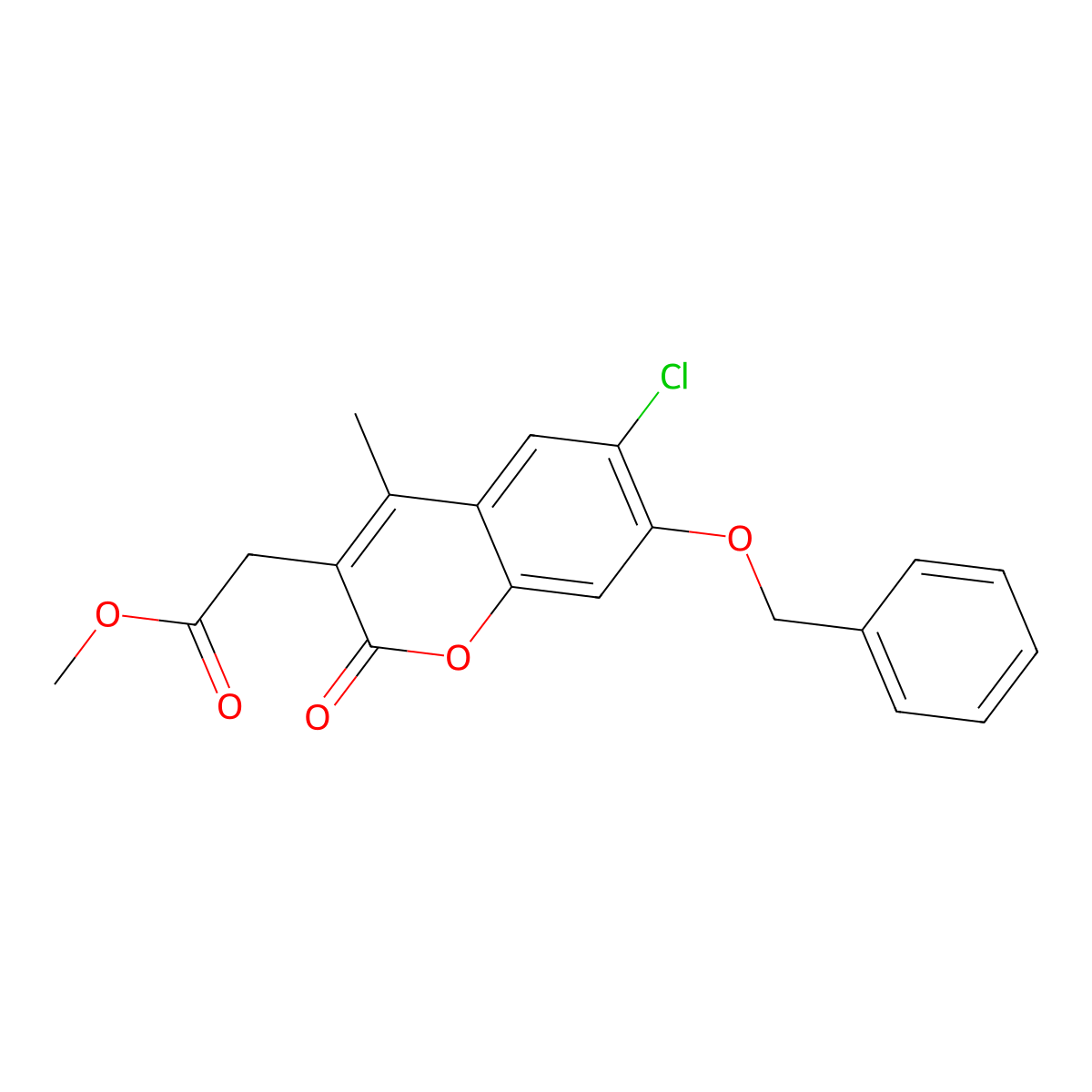 methyl [7-(benzyloxy)-6-chloro-4-methyl-2-oxo-2H-chromen-3-yl]acetate molecular structure, CAS 670245-33-7