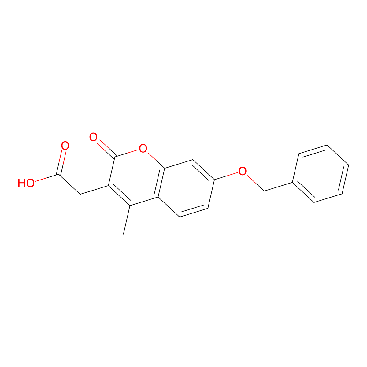 [7-(benzyloxy)-4-methyl-2-oxo-2H-chromen-3-yl]acetic acid molecular structure, CAS 670245-35-9