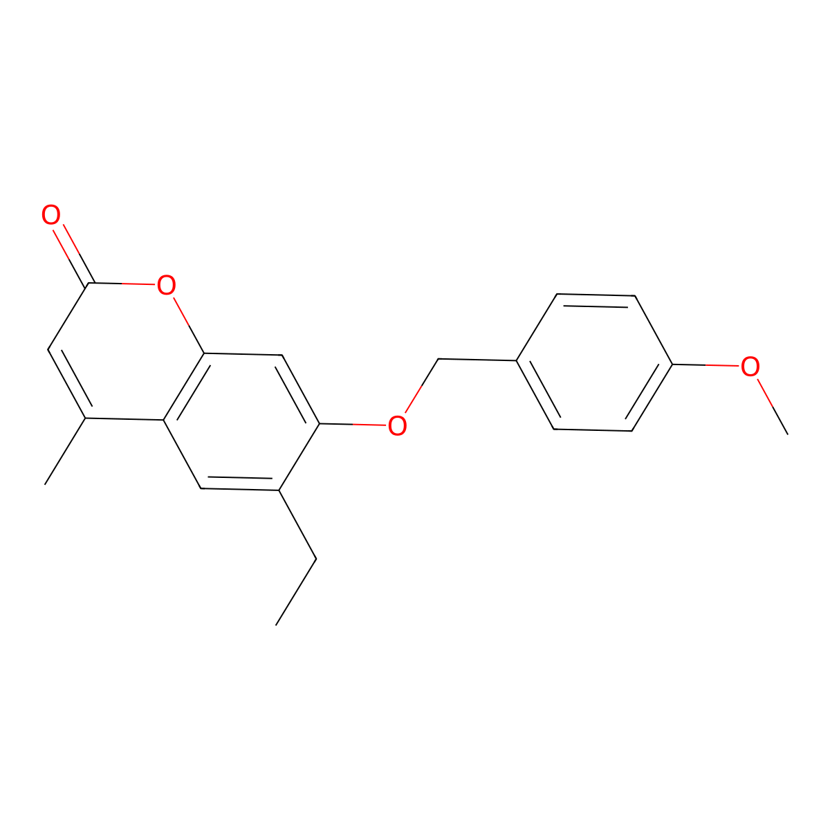 6-ethyl-7-[(4-methoxybenzyl)oxy]-4-methyl-2H-chromen-2-one molecular structure, CAS 670245-39-3