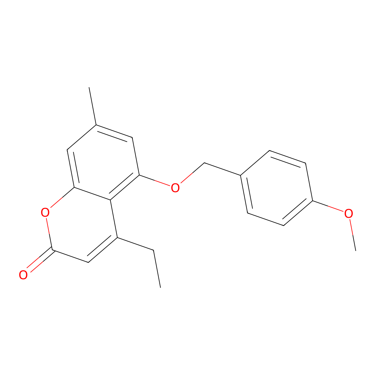 4-ethyl-5-[(4-methoxybenzyl)oxy]-7-methyl-2H-chromen-2-one molecular structure, CAS 670245-43-9