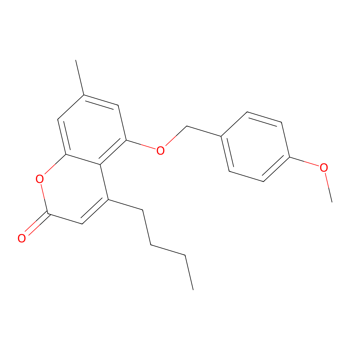 4-butyl-5-[(4-methoxybenzyl)oxy]-7-methyl-2H-chromen-2-one molecular structure, CAS 670245-44-0