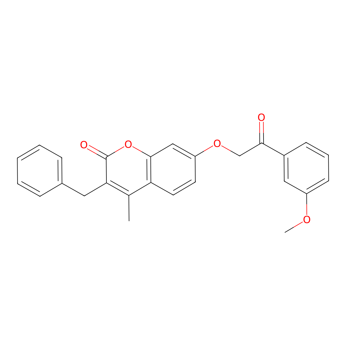 3-benzyl-7-[2-(3-methoxyphenyl)-2-oxoethoxy]-4-methyl-2H-chromen-2-one molecular structure, CAS 670245-75-7